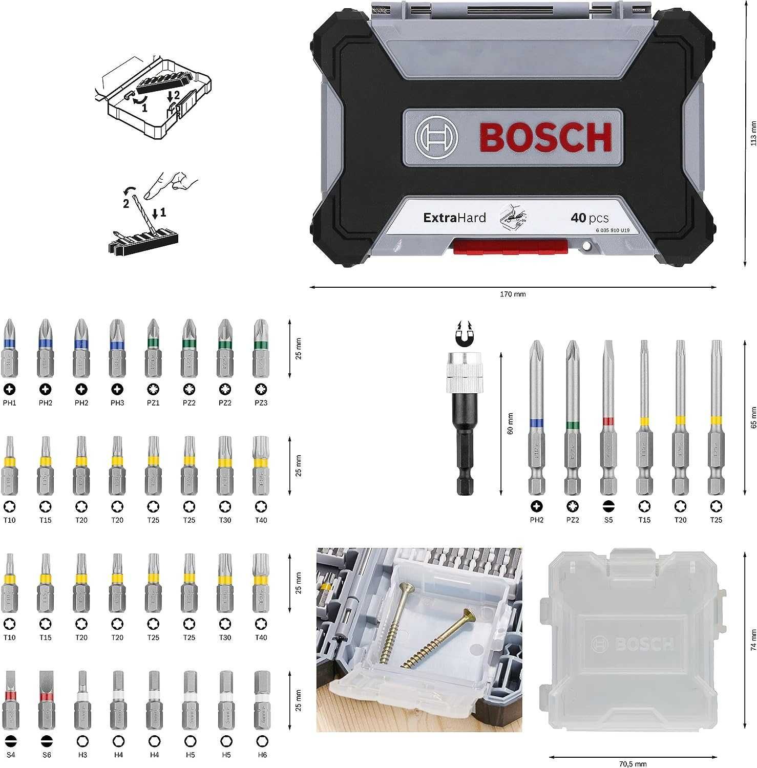 Bosch Professional 40-częściowy Zestaw Bitów NOWY DARMOWA WYSYŁKA