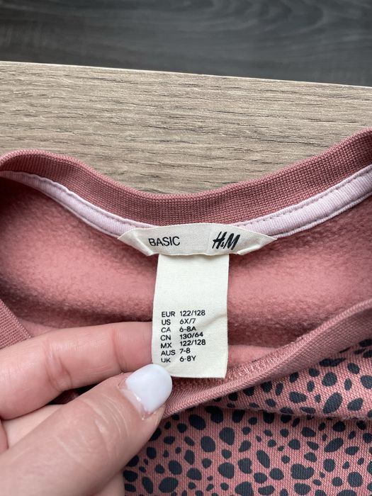 Світшот на флісі H&M 116 122 128 реглан кофта тепла худі толстовка