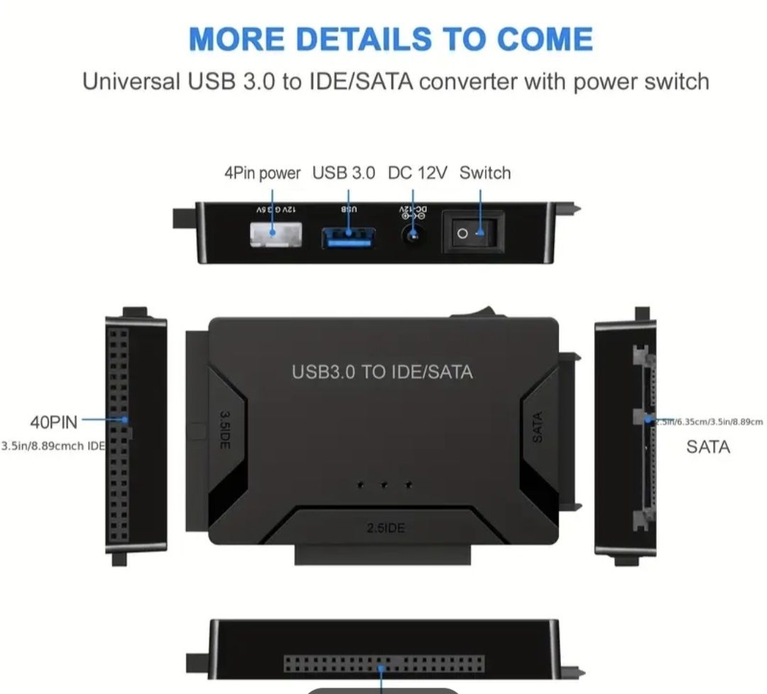 Adapter USB 3.0 do HDD i SSD 2.5" 3.5" IDE SATA