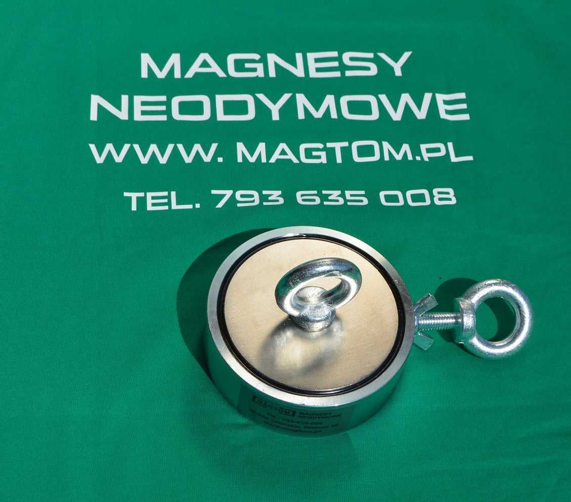 Magnes neodymowy do poszukiwań F200 x2 mocowania komplet z liną MOCNY