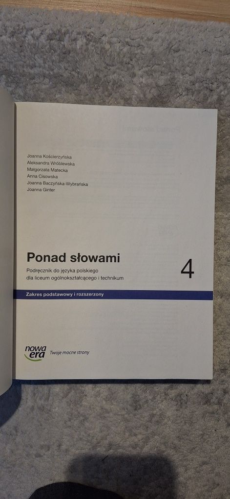 Ponad słowami 4 (podręcznik, zakres podstawowy i rozszerzony)