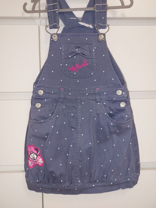 Sukienka na szelkach bombka z kieszeniami myszka Minnie Disney 98 cm