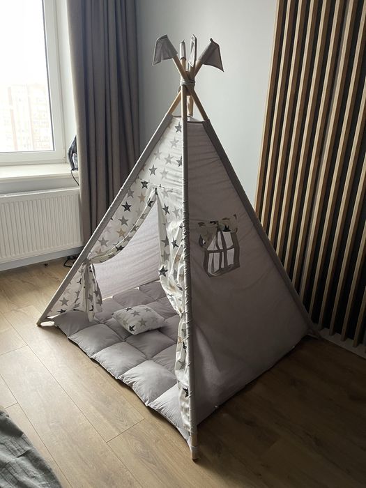 Вігвам, бренд Vikiriki, товстий мʼякий коврик, 2 подушки, палатка