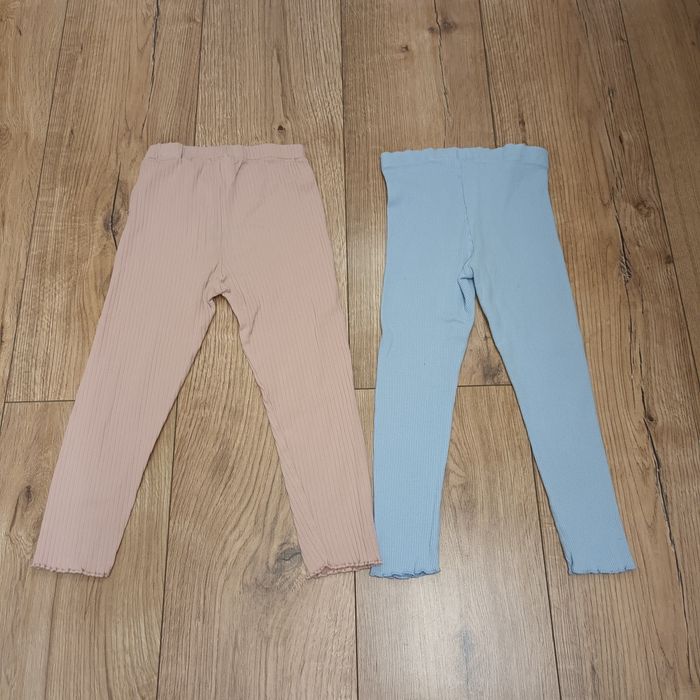 Prążkowane legginsy 104 H&M F&F bawełniane spodnie w prążki