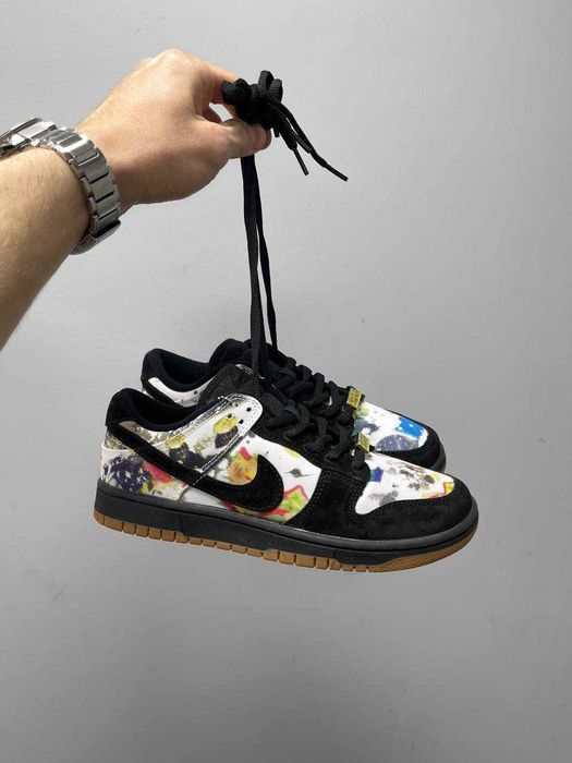 Мужские замшевые кроссовки Nike x Supreme SB Dunk Low Rammellzee найк