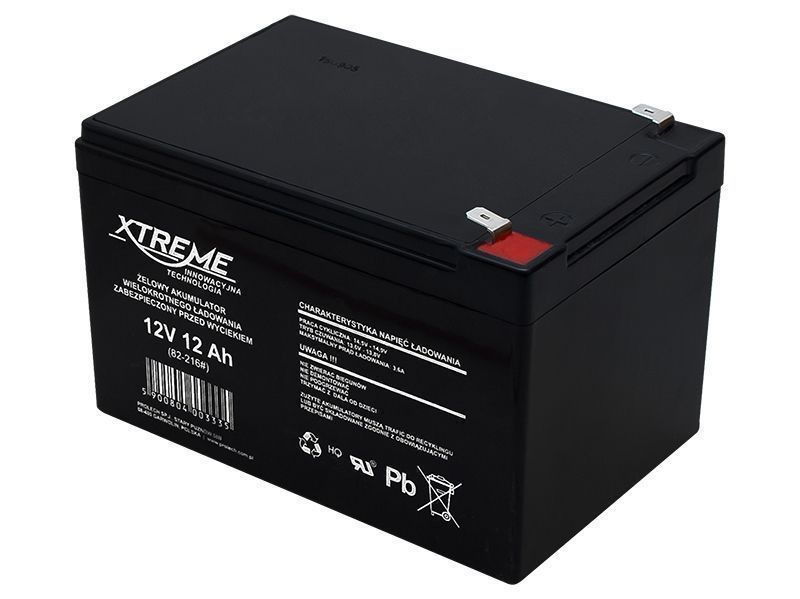 Akumulator żelowy XTREME 12V 12Ah bezobsługowy alarm samochodzik autko
