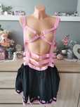 Różowa Sukienka Cosplay Szelki Spódnica 4XL