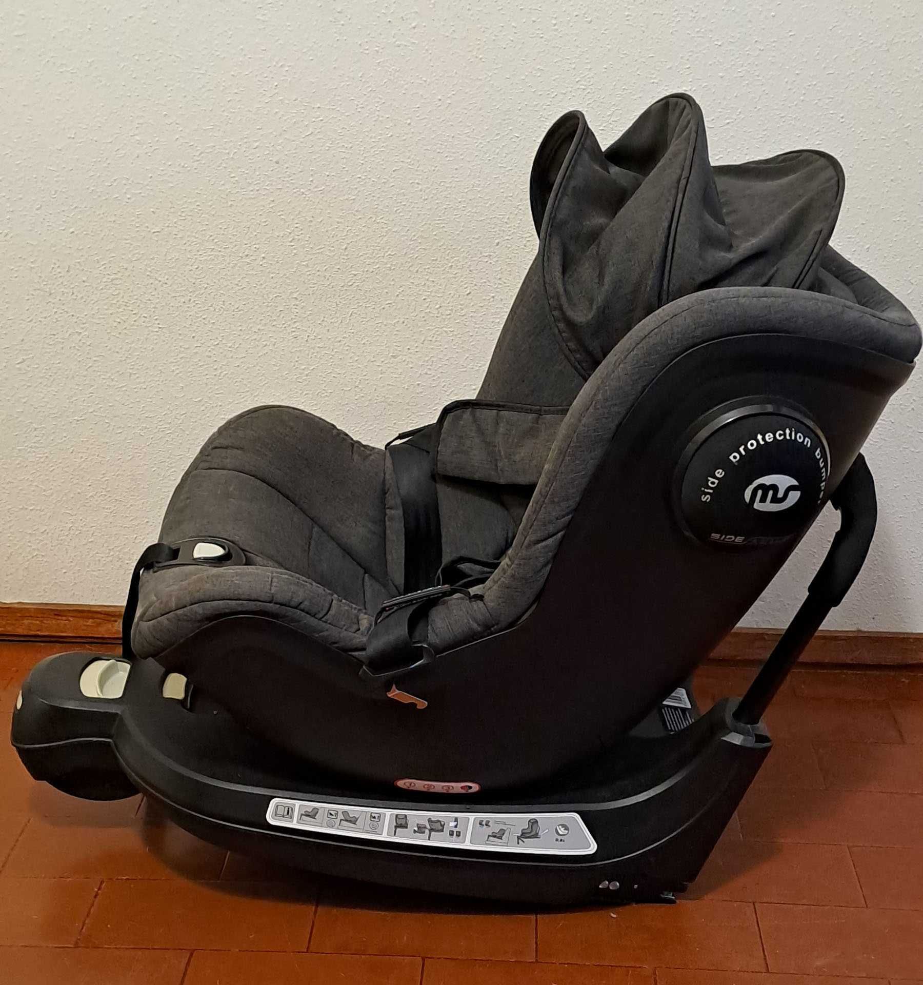 MS Cadeira Auto Swivel 360 Rotative Isofix 1 Black/Grey