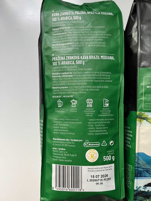 kawa ziarnista Brazylia Mogiana 3 opak po 500 g -1,5 kg