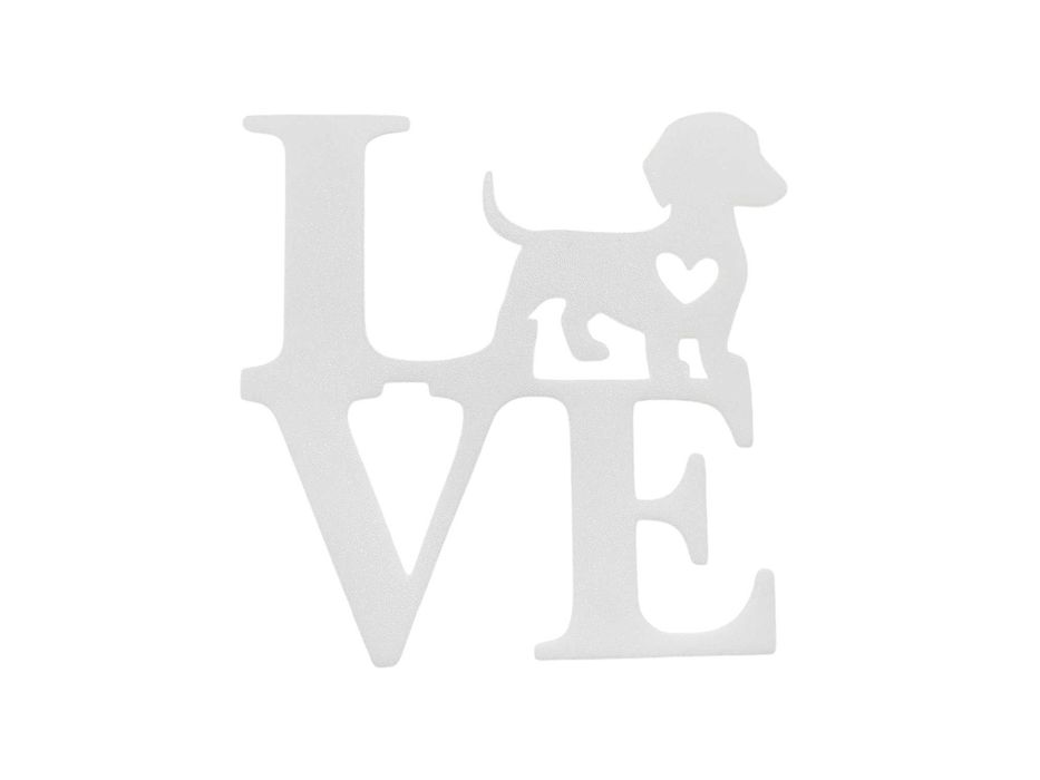 LOVE Jamnik Wall art - Dekoracja ścienna Pies / Biały