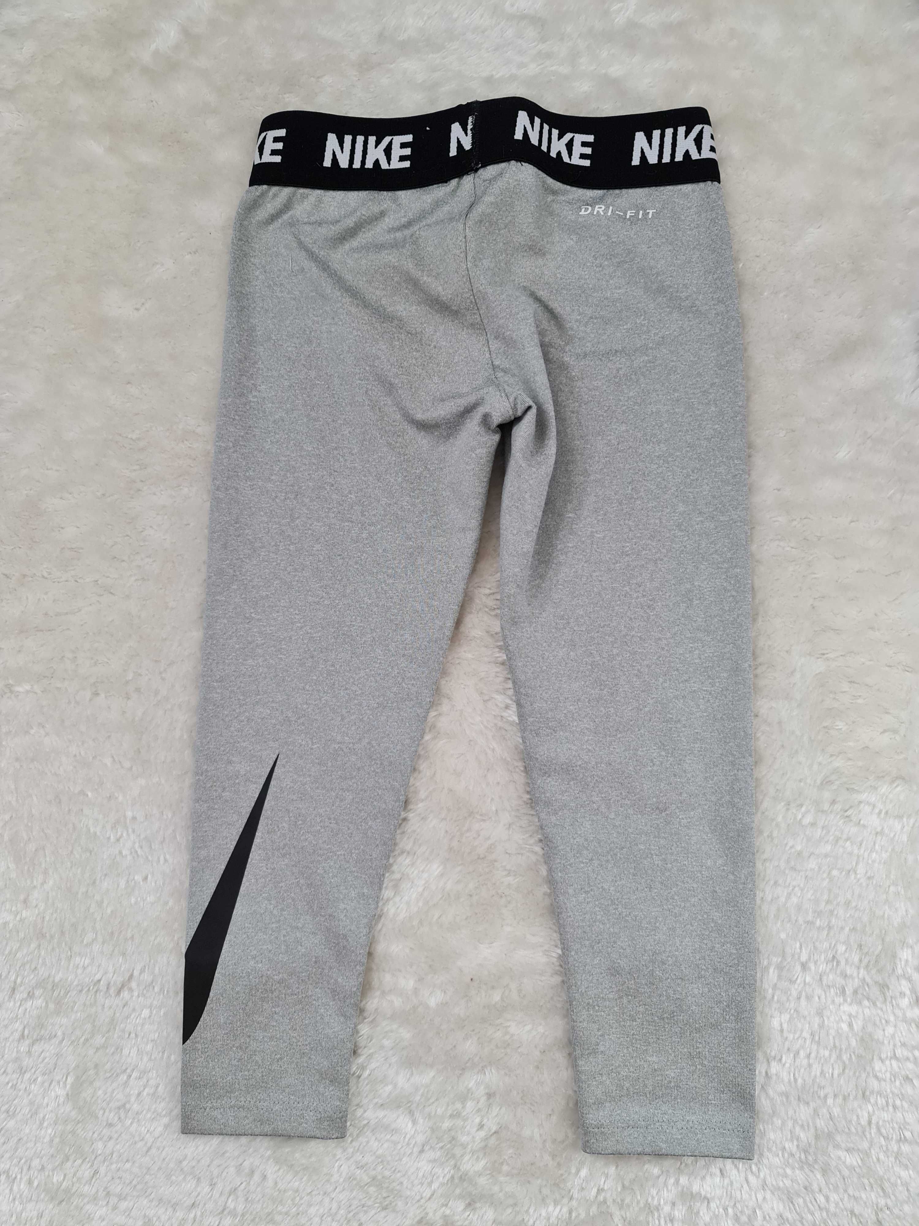 legginsy Nike Swoosh logo Szare Rozmiar 98 - 104 na Wiek 3 a 4 Lat