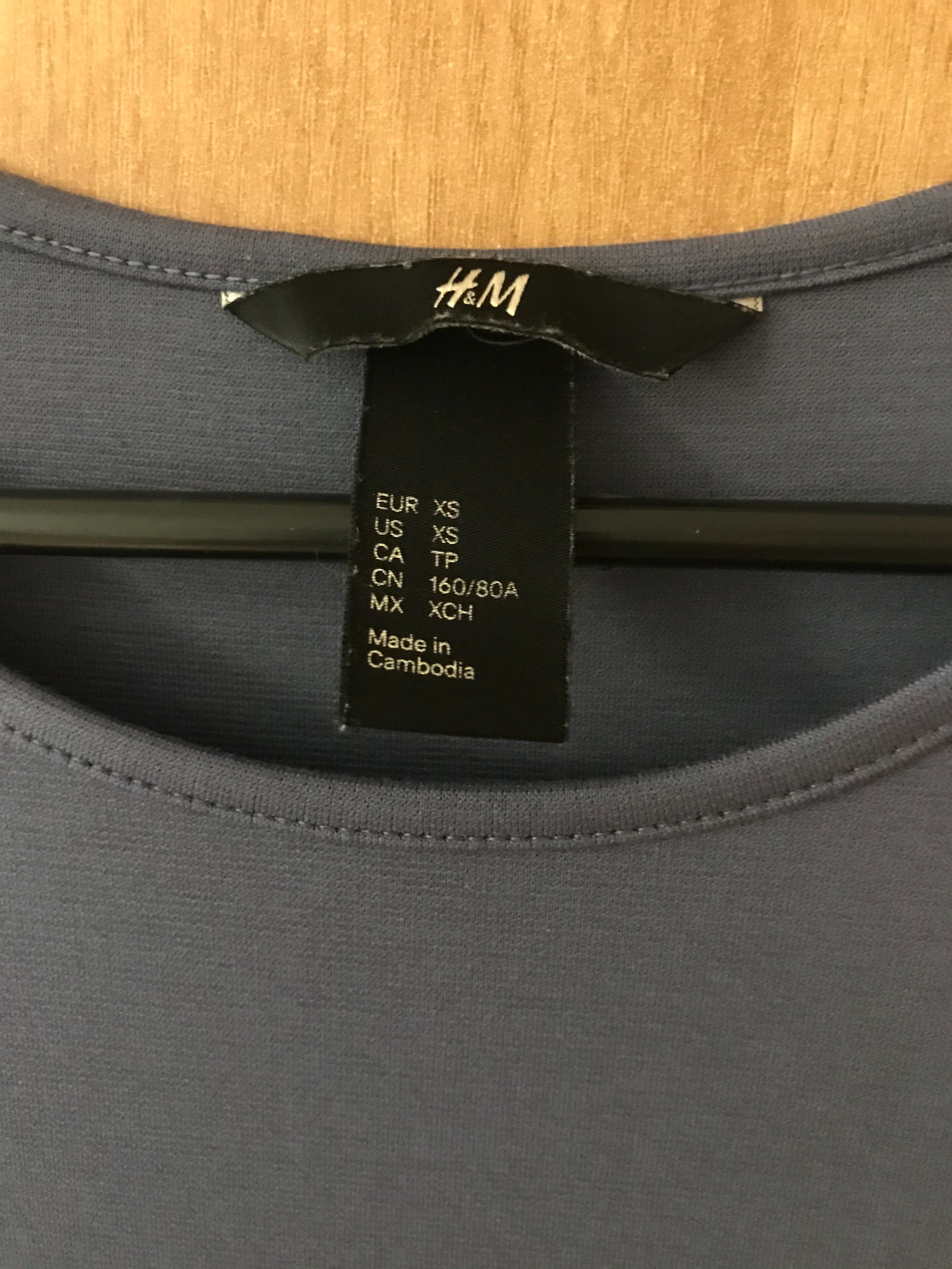 Sukienka H&M   XS 34 midi fioletowa