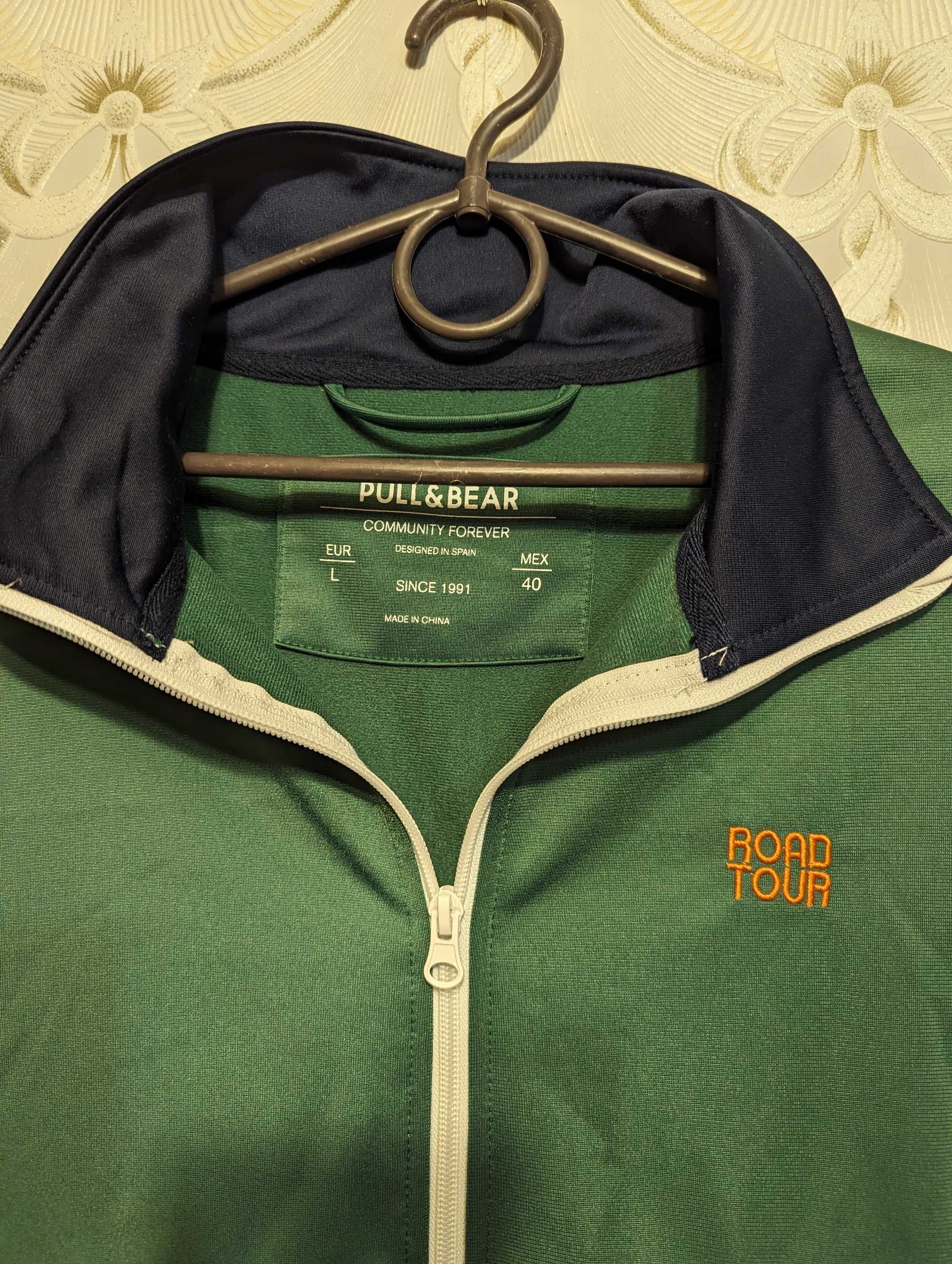 Мужская кофта на молнии, олимпийка Pull & Bear, размер L