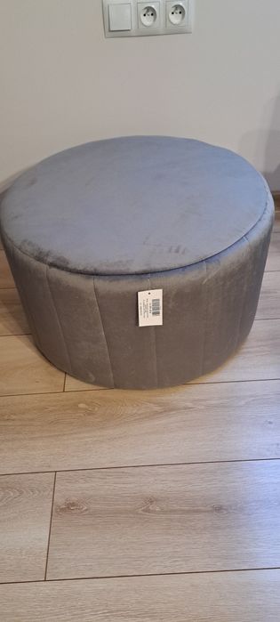 Pufa  Altino duża 60 cm kolor szary nowy