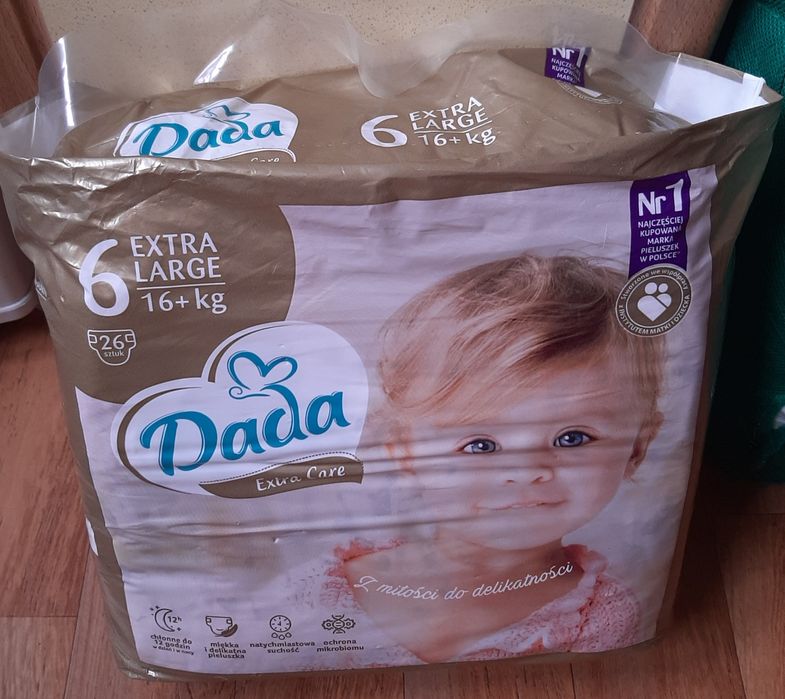 Nowe Dada 6, 16kg+, 26 szt.pampersy pieluchy