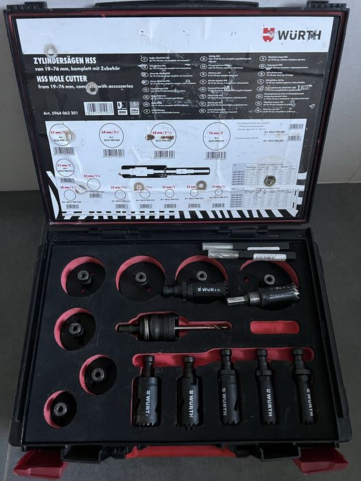 Набір біметалевих коронок Würth 19-76 мм
