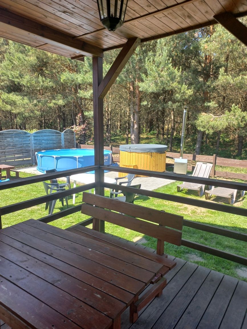 wolny od 24.08 domek max.7 os. nad jeziorem basen balia z jacuzzi