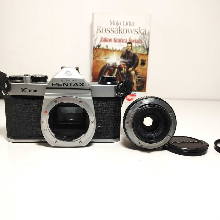 Następca Spotmatic -a Pentax Asahi K1000 z lens SMC Pentax -M 50mm 1:2