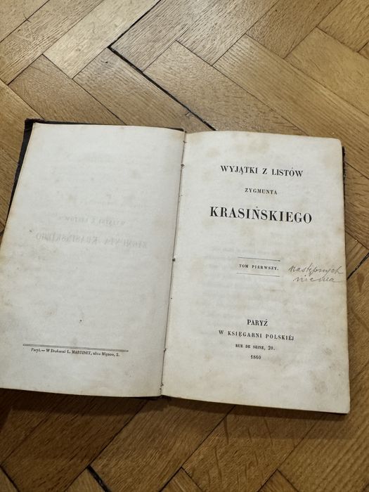 Paryż 1860 Wyjątki z listów Zygmunta Krasińskiego polonik