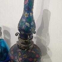 Candeeiro unico arabe de vidro colorido