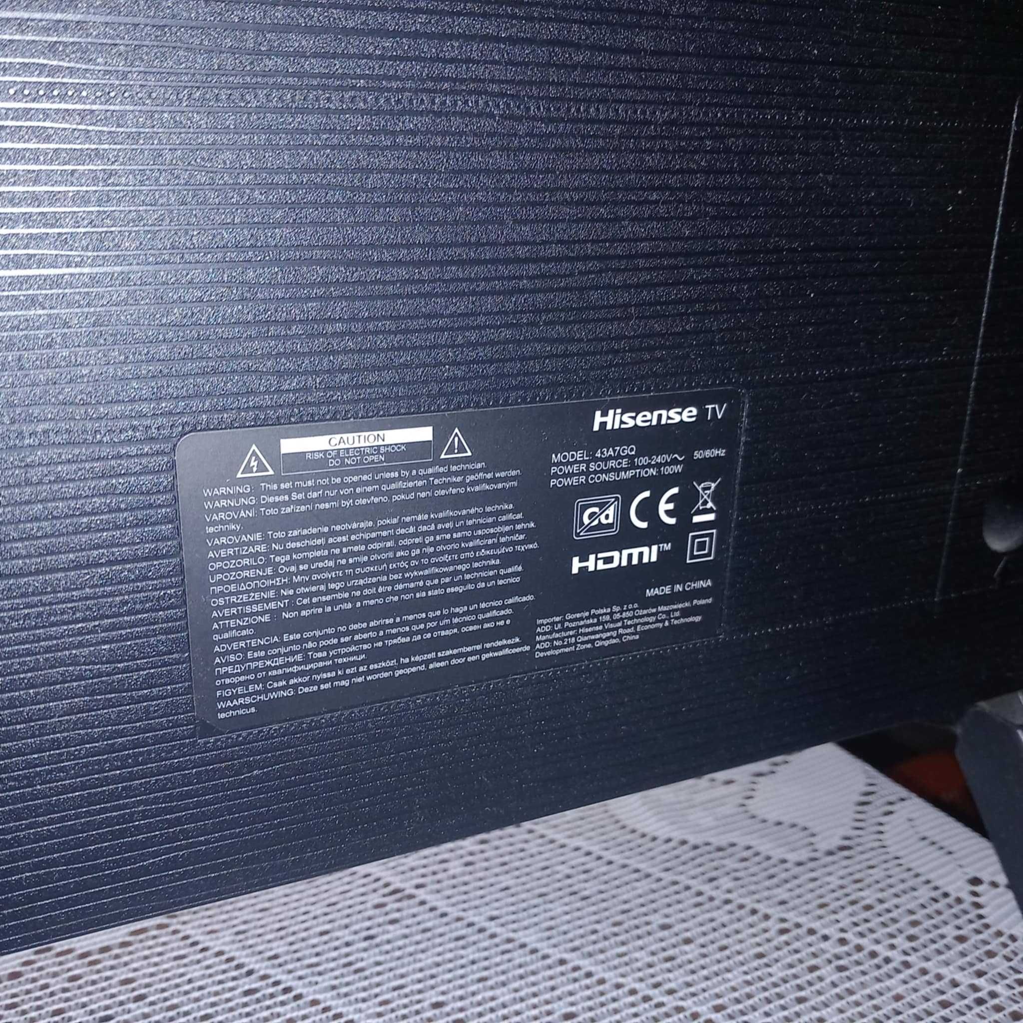 Telewizor HISENSE 43E7Q 43" QLED 4K VIDAA Dolby Vision Dolby Atmos