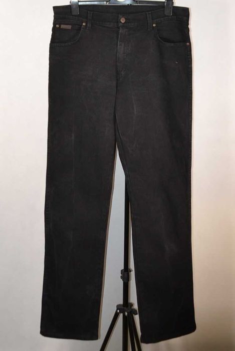 WRANGLER Texas Stretch Black Spodnie Męskie Jeans W38 L36 Bawełna