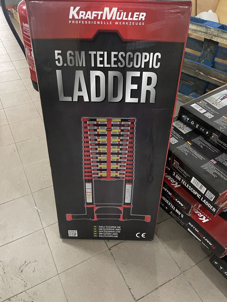 Escadas telescópica 3,8 ou 5,6 metros
