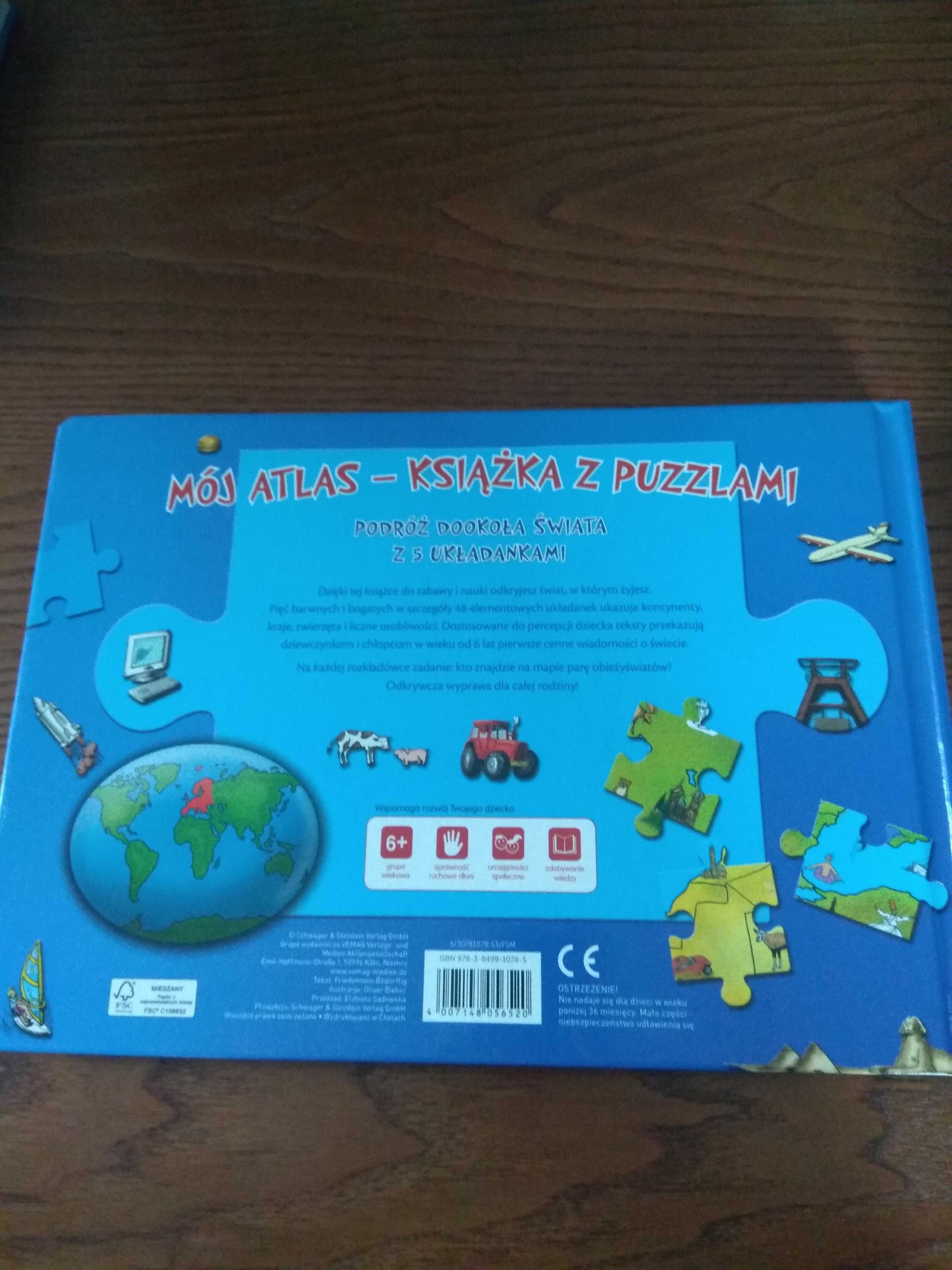 Mój Atlas książka z puzzlami