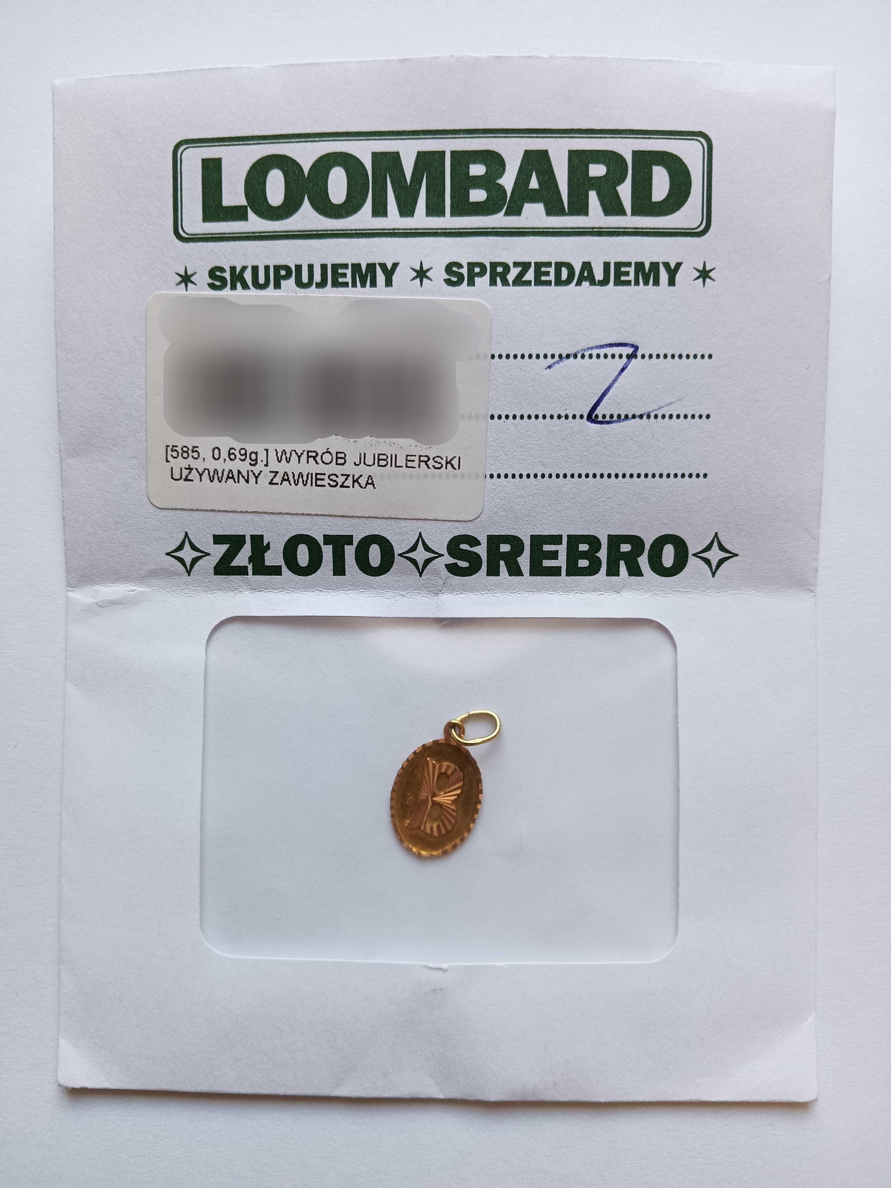 Złota zawieszka medalik literka B 585, 0,69g