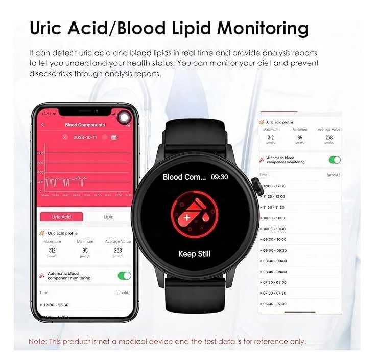 Smart Watch ET470 1.39-calowy ekran HD monitorowanie zdrowia funkcje