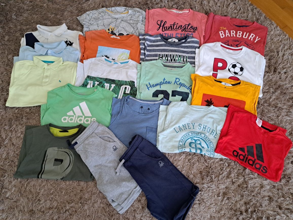 Paka na lato zestaw ubrań dla chłopca 134/140 hm benetton zara adidas