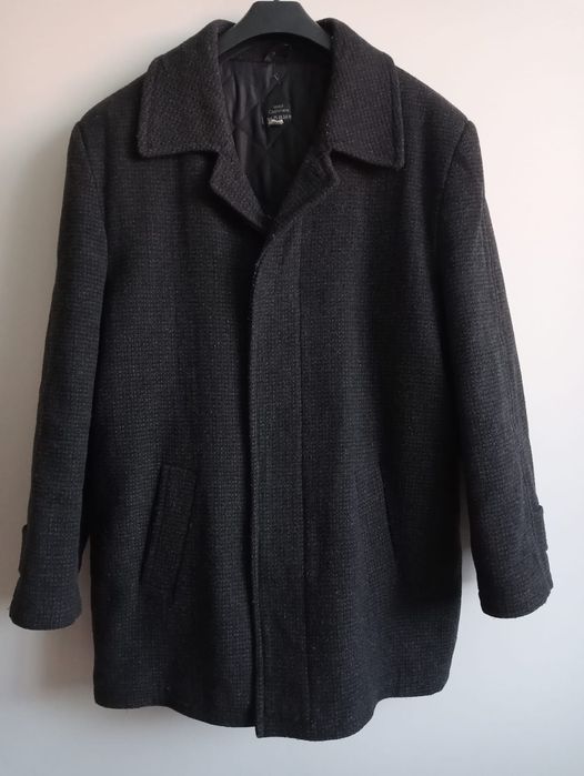 wełniany popielaty płaszcz L 176