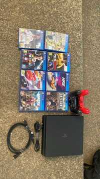 PS4 slim 500gb 2 pady +8 gier