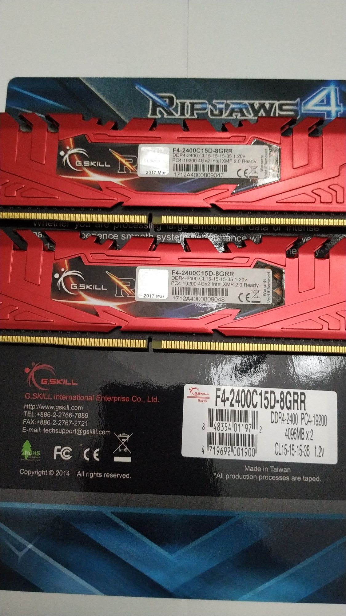 Memórias G.RAM G.Skill 8 GB