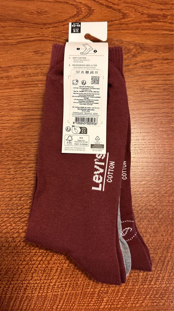 -60% Skarpety Levi’s 3 pary - 43-46 nowe skarpetki Levis 3 pak prezent