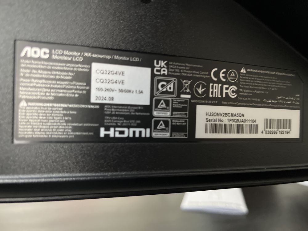 Monitor Gaming Curvo AOC 31.5” – Como Novo c/ Garantia até 2027