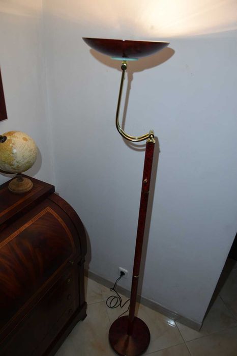 Candeeiro Pé Halogénio Castanho