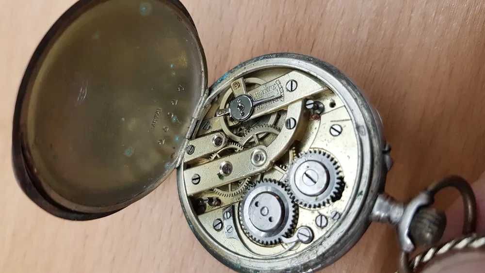 Stary Zegarek Kieszonkowy Srebro 0.800