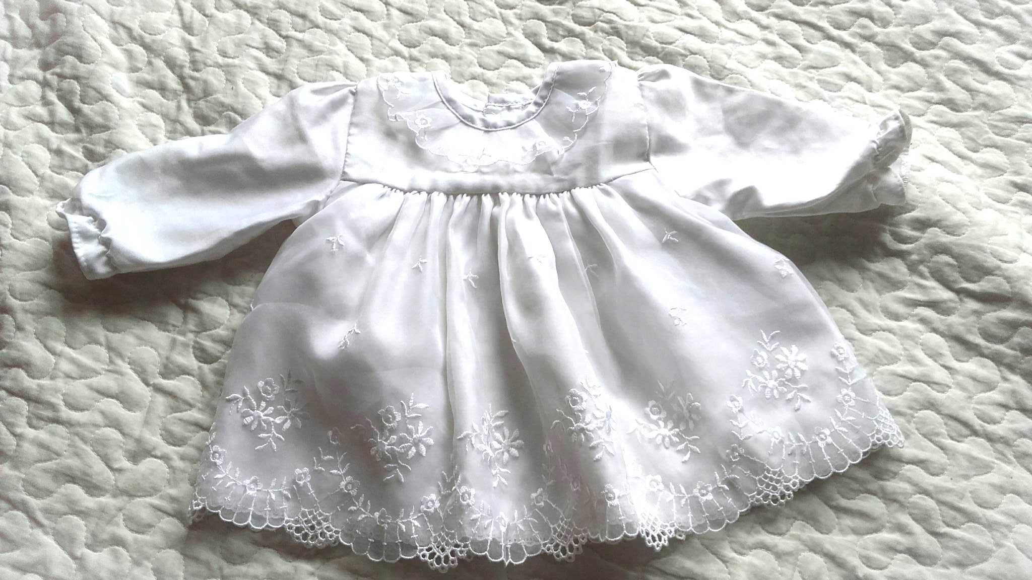 Biała szatka,sukienka NA CHRZEST 62-68 cm