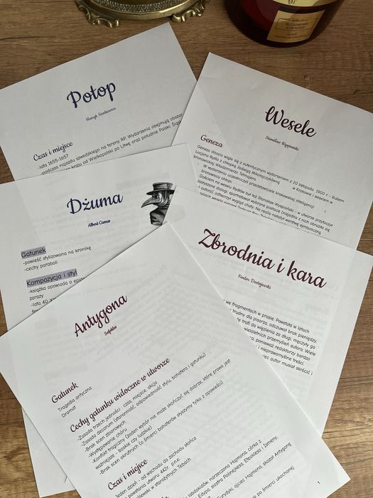 Notatki jezyk polski matura lektury