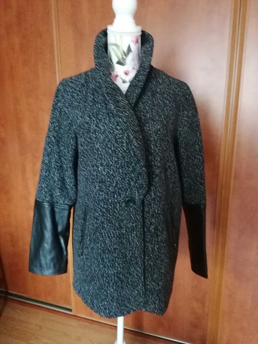 Nowy płaszcz przejściowy kurtka czarna melanż 40/38 12