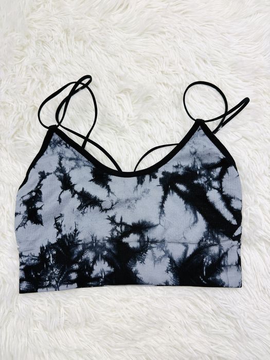 Biustonosz sportowy miękki S 36 czarno szary