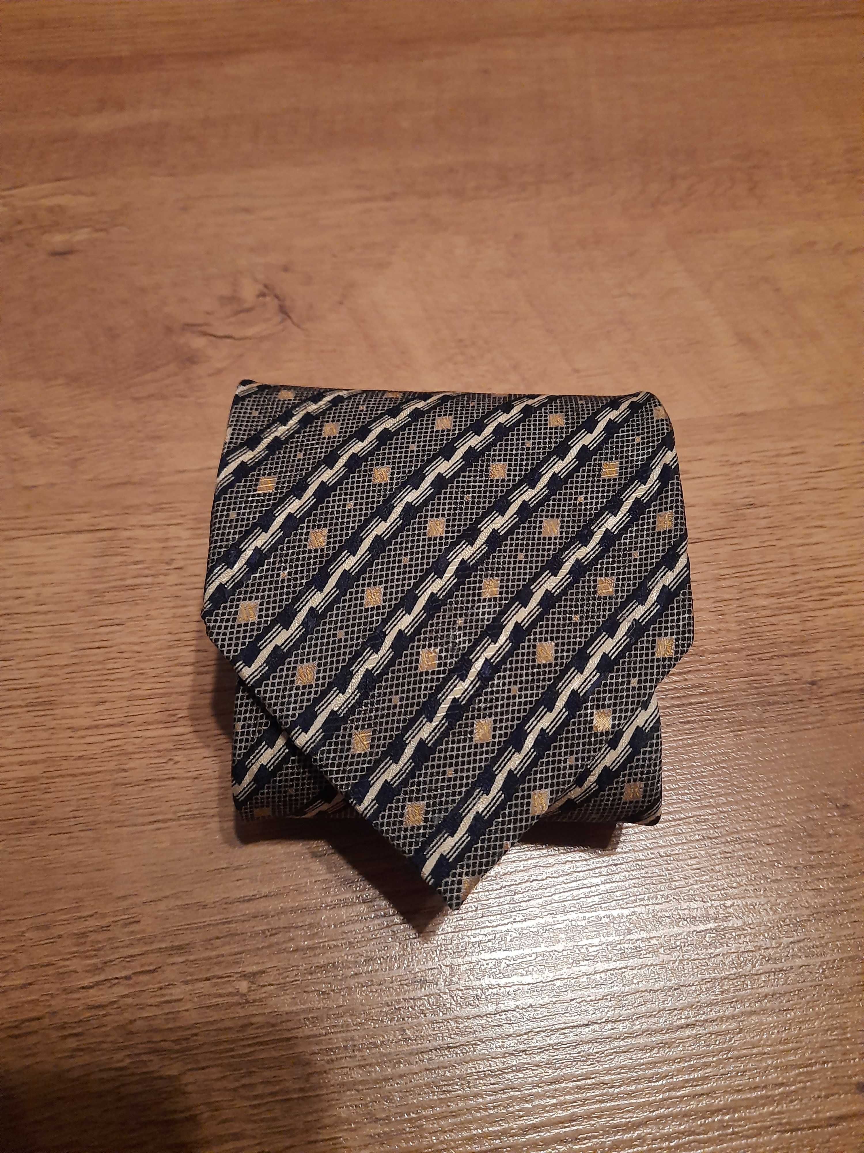 Krawat jedwabny, szerokość 10 cm