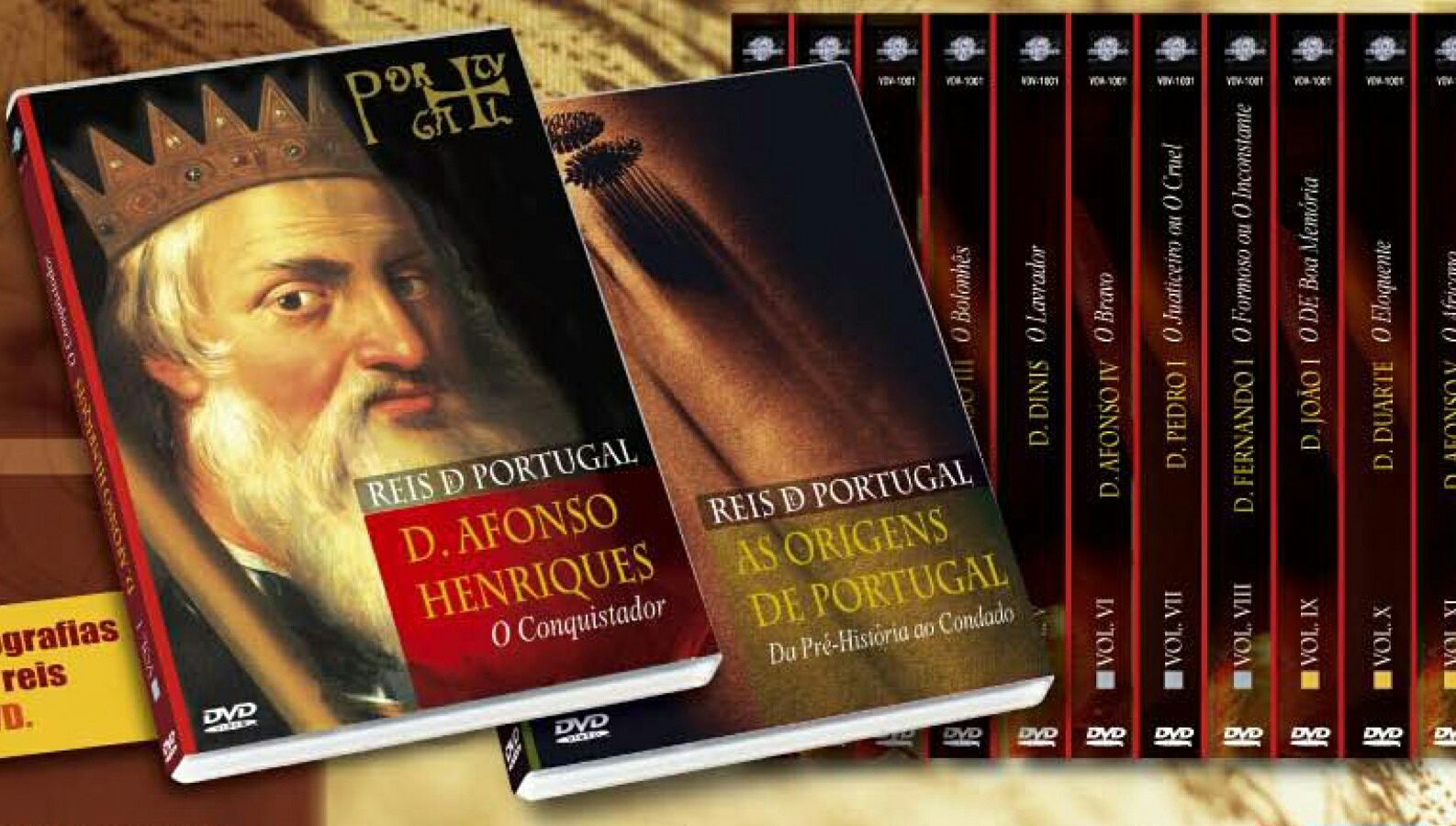 36 dvd's Reis de Portugal - selados - colecção completa