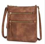 Torebka listonoszka CLUCI brązowa – wegańska skóra, crossbody, mała