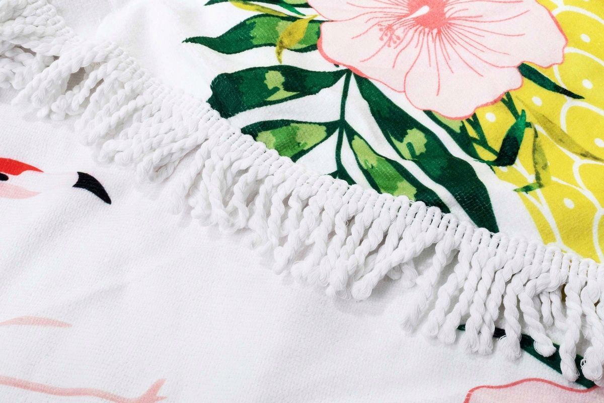 Ręcznik Koc Plażowy 150 cm Okrągły Mikrofibra Boho