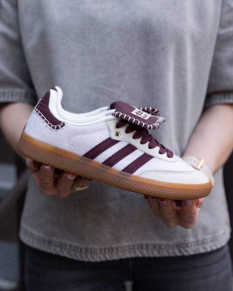 Женские кроссовки адидас самба Adidas Samba x Wales Bonner Bordo