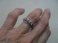Warmet - srebrny pierścionek - różowe wąsy - rezerwacja