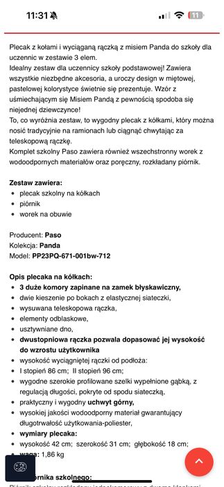 Plecak z wózkiem