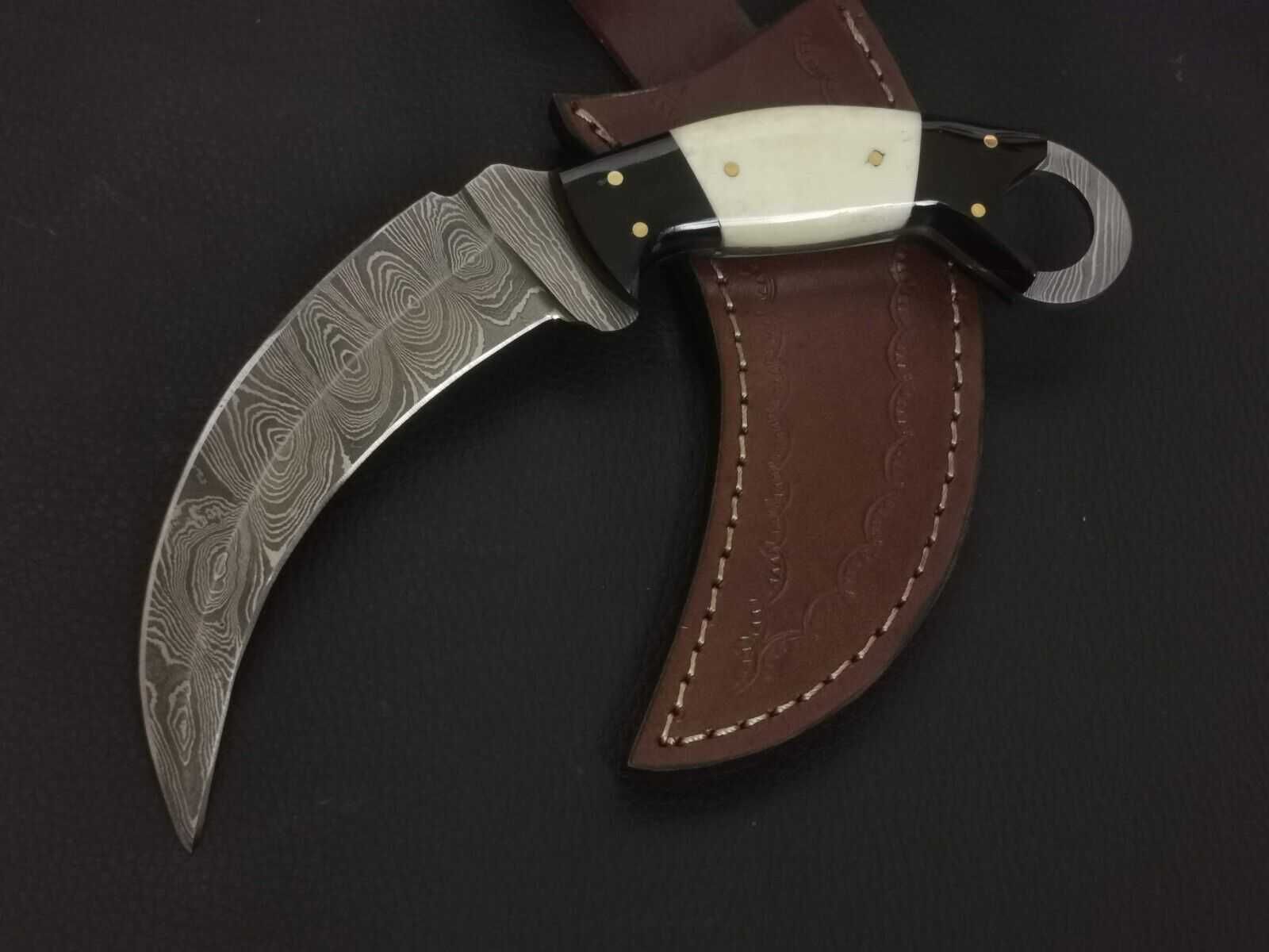 KARAMBIT damast nóż ze stali damasceńskiej   wojskowy myśliwski  CSGO